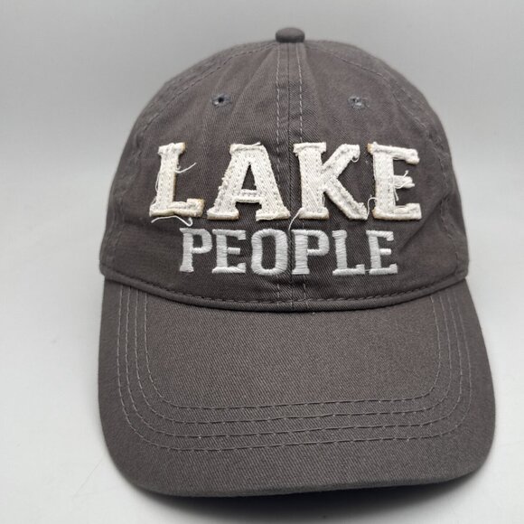 Lake People Hat Cap Grey Gray Distressed Premium Quality Adjustable Embroidered - Picture 1 of 5